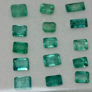 Lote Esmeraldas 1 - 15 esmeraldas talla rectangular 6ct